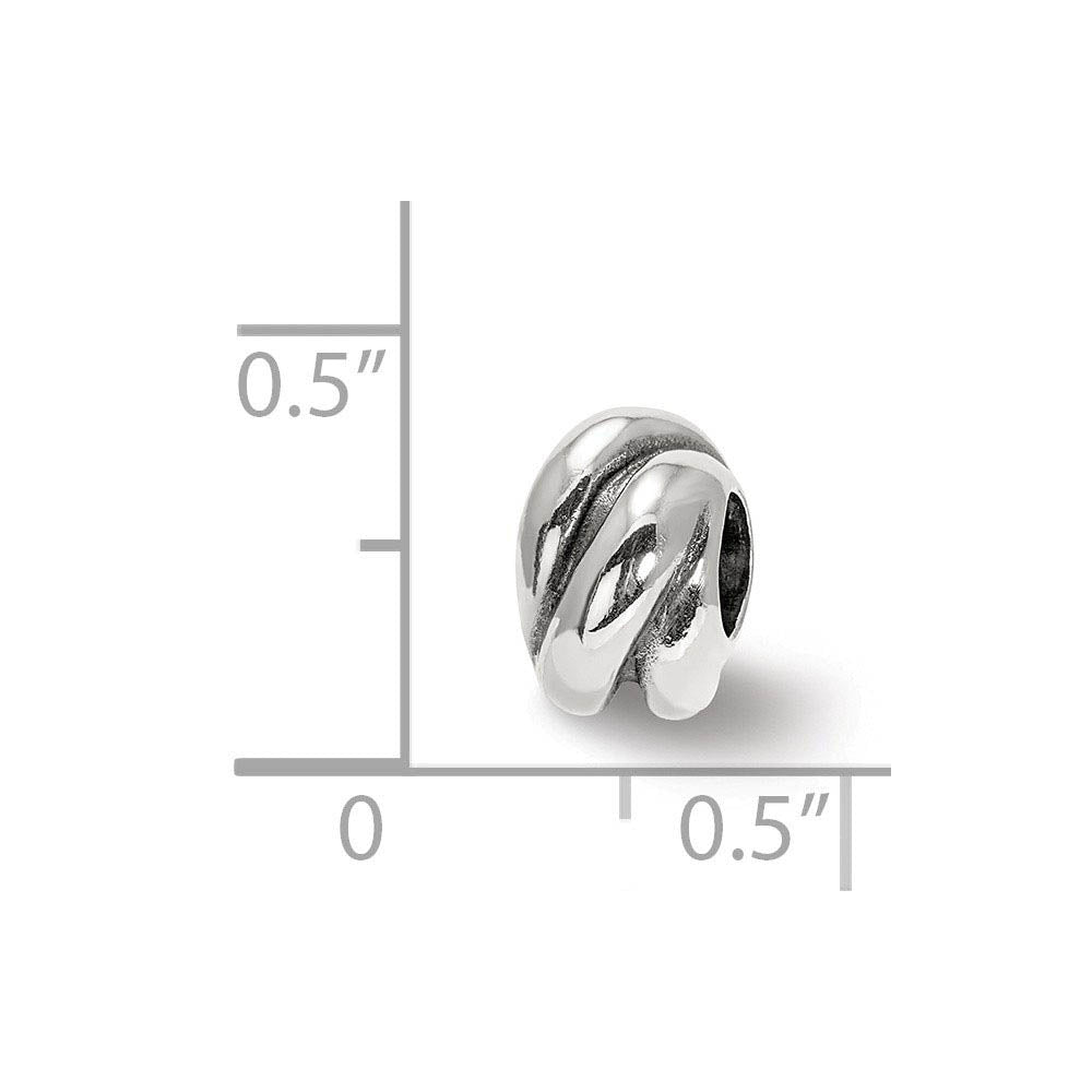 Alternate view of the Sterling Silver Wrap Bali Bead Charm by The Black Bow Jewelry Co.