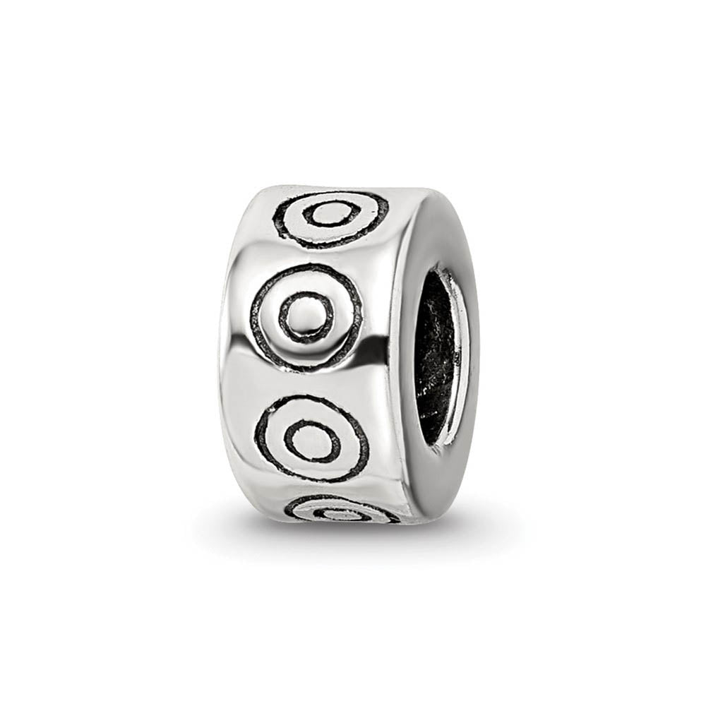 Sterling Silver Bali Circles Bead Charm, Item B8753 by The Black Bow Jewelry Co.
