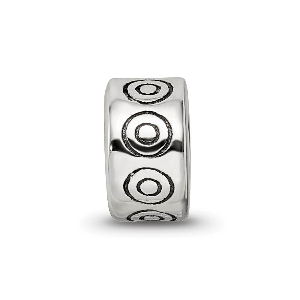 Alternate view of the Sterling Silver Bali Circles Bead Charm by The Black Bow Jewelry Co.