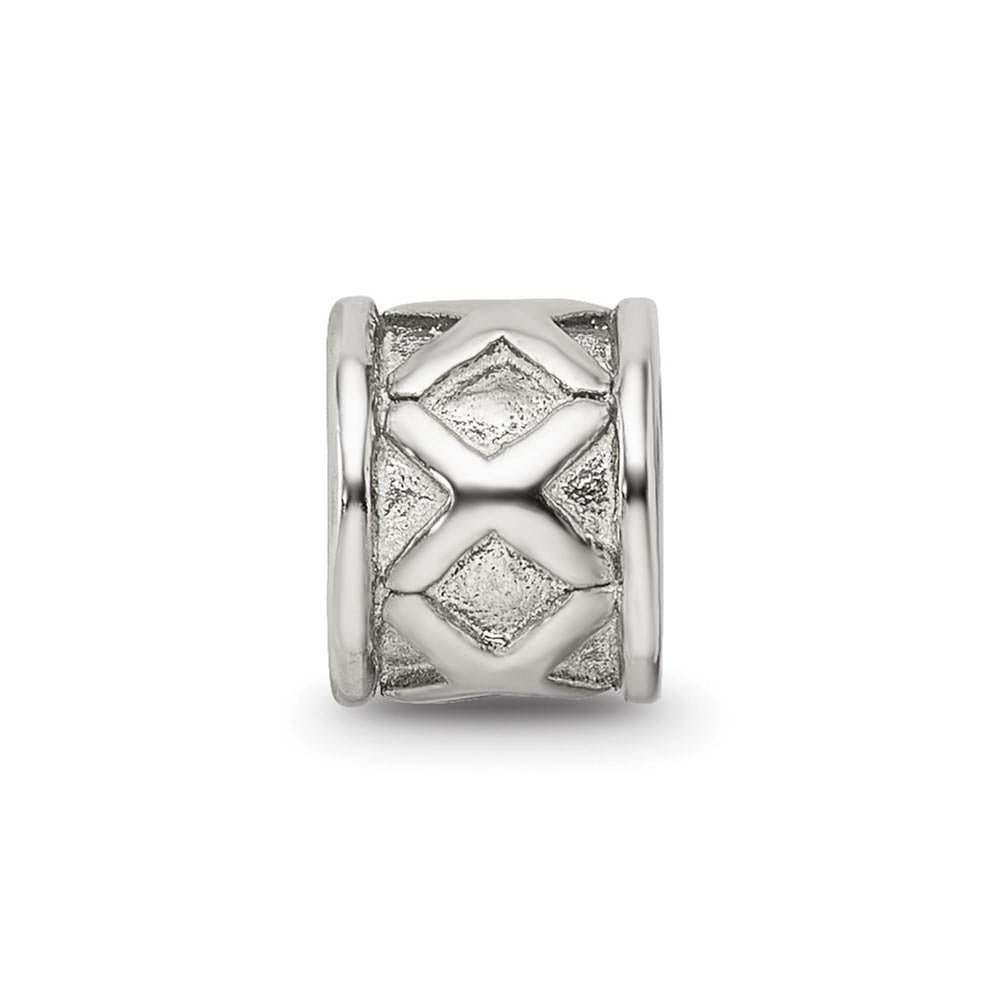 Alternate view of the Sterling Silver X Bali Bead Charm by The Black Bow Jewelry Co.