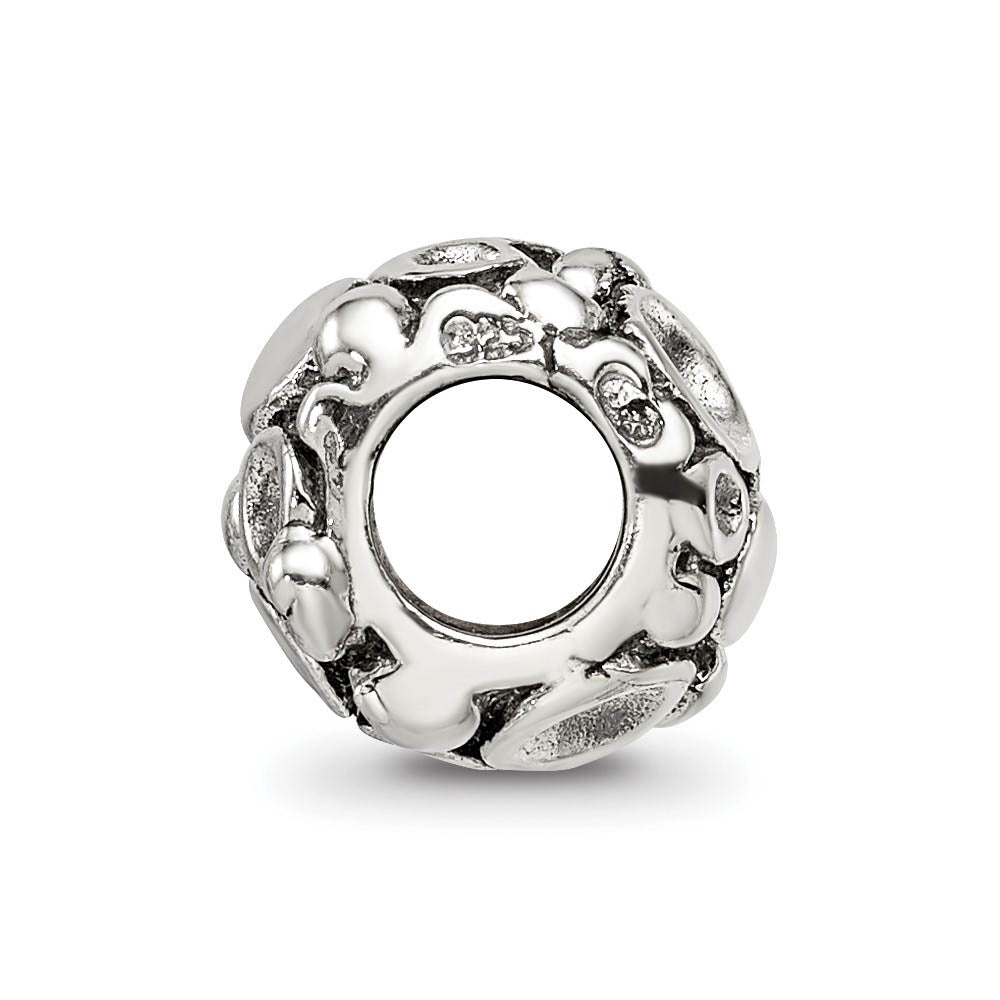 Alternate view of the Sterling Silver Spotted Bali Bead Charm by The Black Bow Jewelry Co.