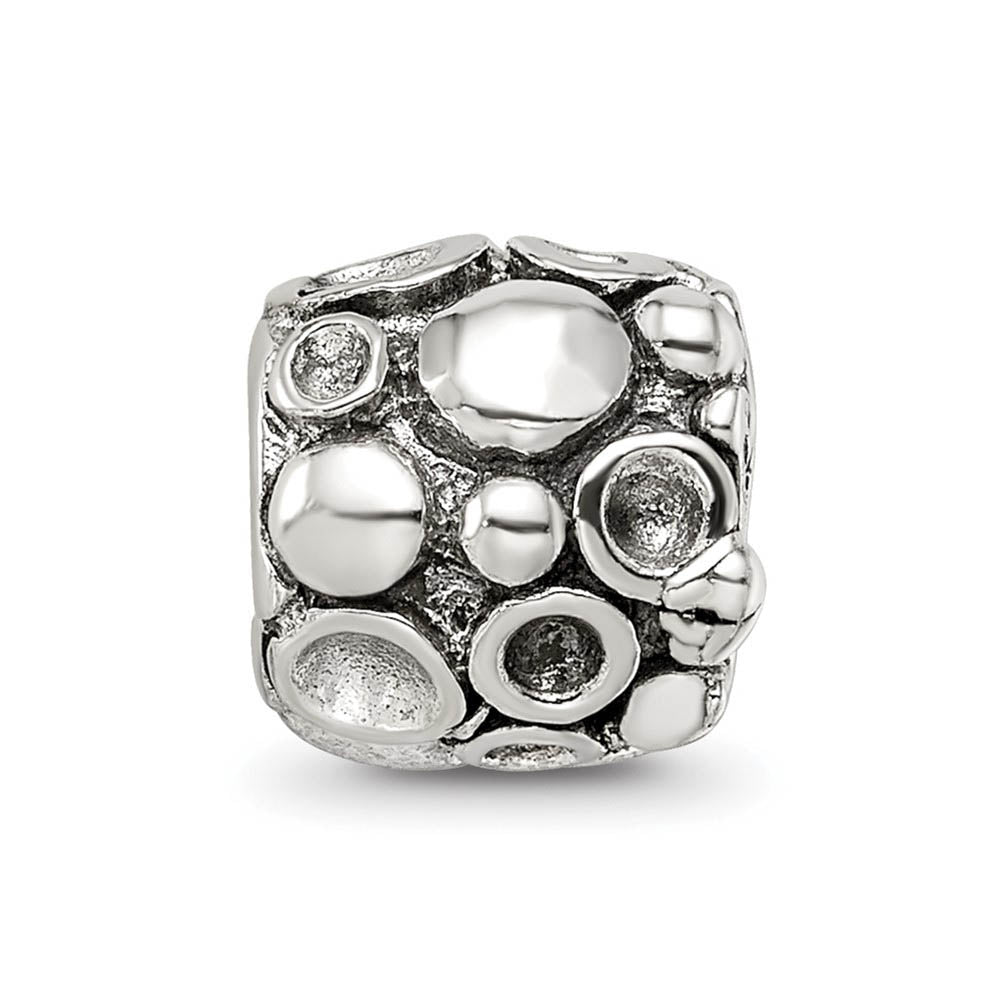 Alternate view of the Sterling Silver Spotted Bali Bead Charm by The Black Bow Jewelry Co.