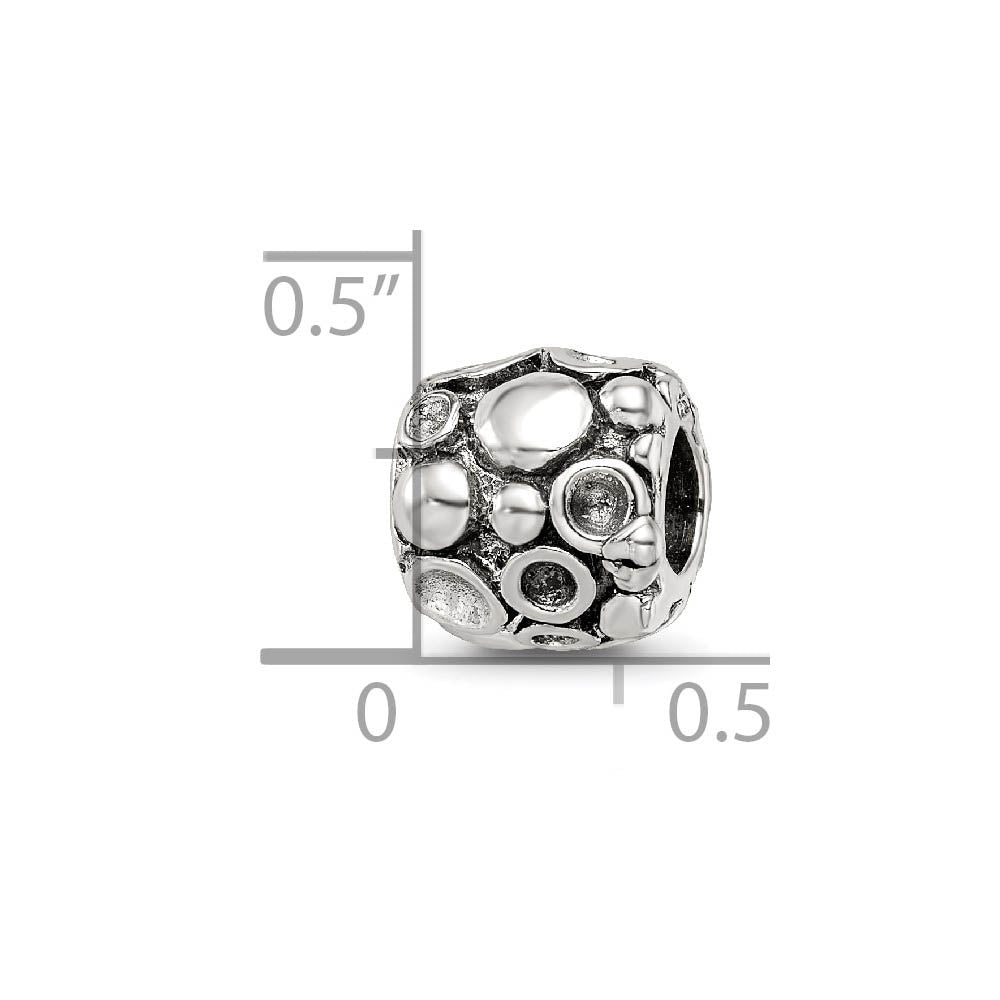 Alternate view of the Sterling Silver Spotted Bali Bead Charm by The Black Bow Jewelry Co.