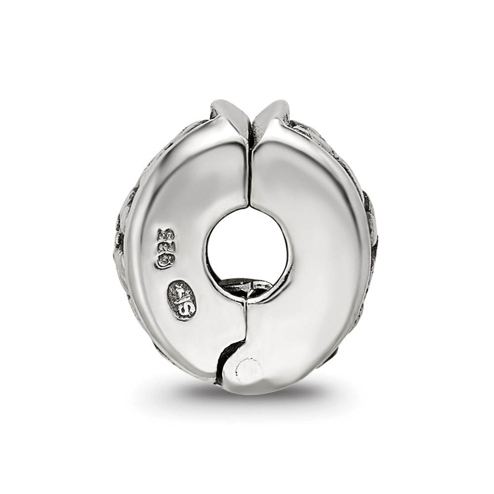 Alternate view of the Sterling Silver Hinged Flower Clip Bead Charm by The Black Bow Jewelry Co.