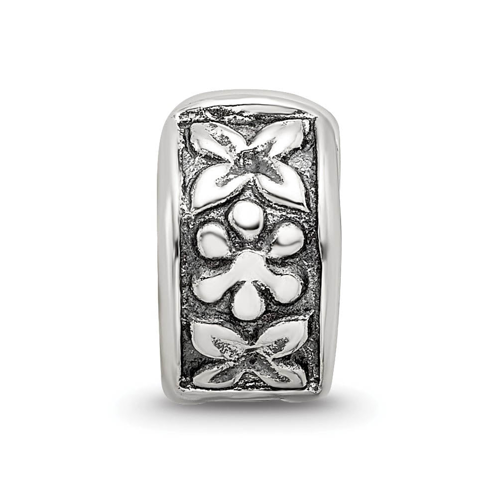 Alternate view of the Sterling Silver Hinged Flower Clip Bead Charm by The Black Bow Jewelry Co.