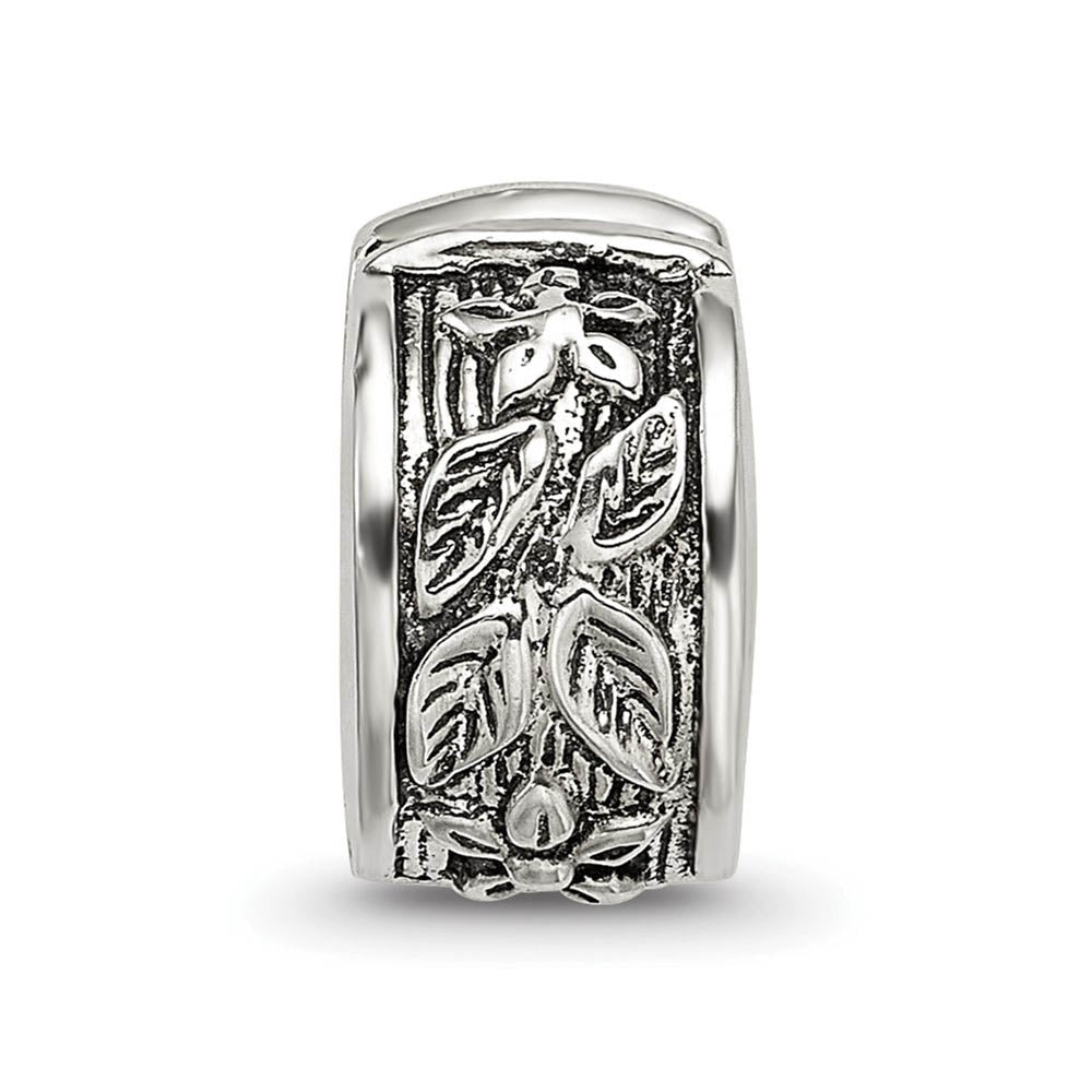 Alternate view of the Sterling Silver Hinged Flora Clip Bead Charm by The Black Bow Jewelry Co.