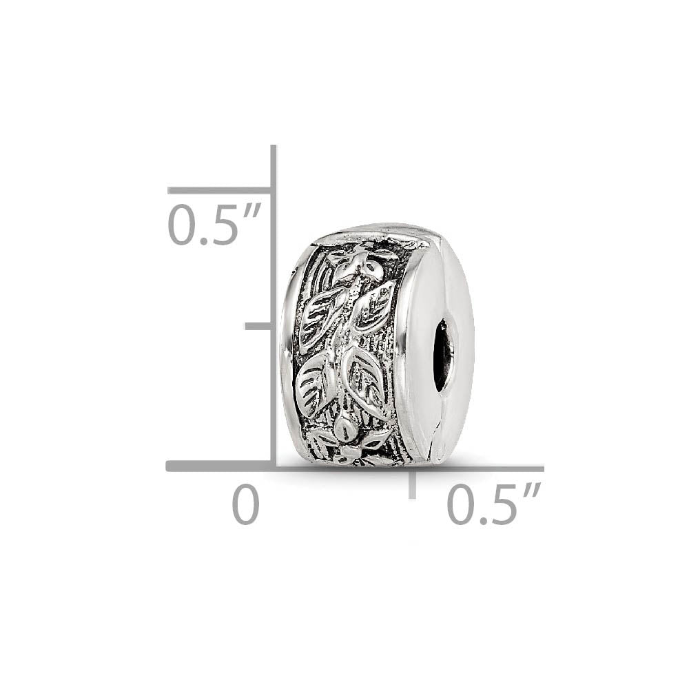 Alternate view of the Sterling Silver Hinged Flora Clip Bead Charm by The Black Bow Jewelry Co.