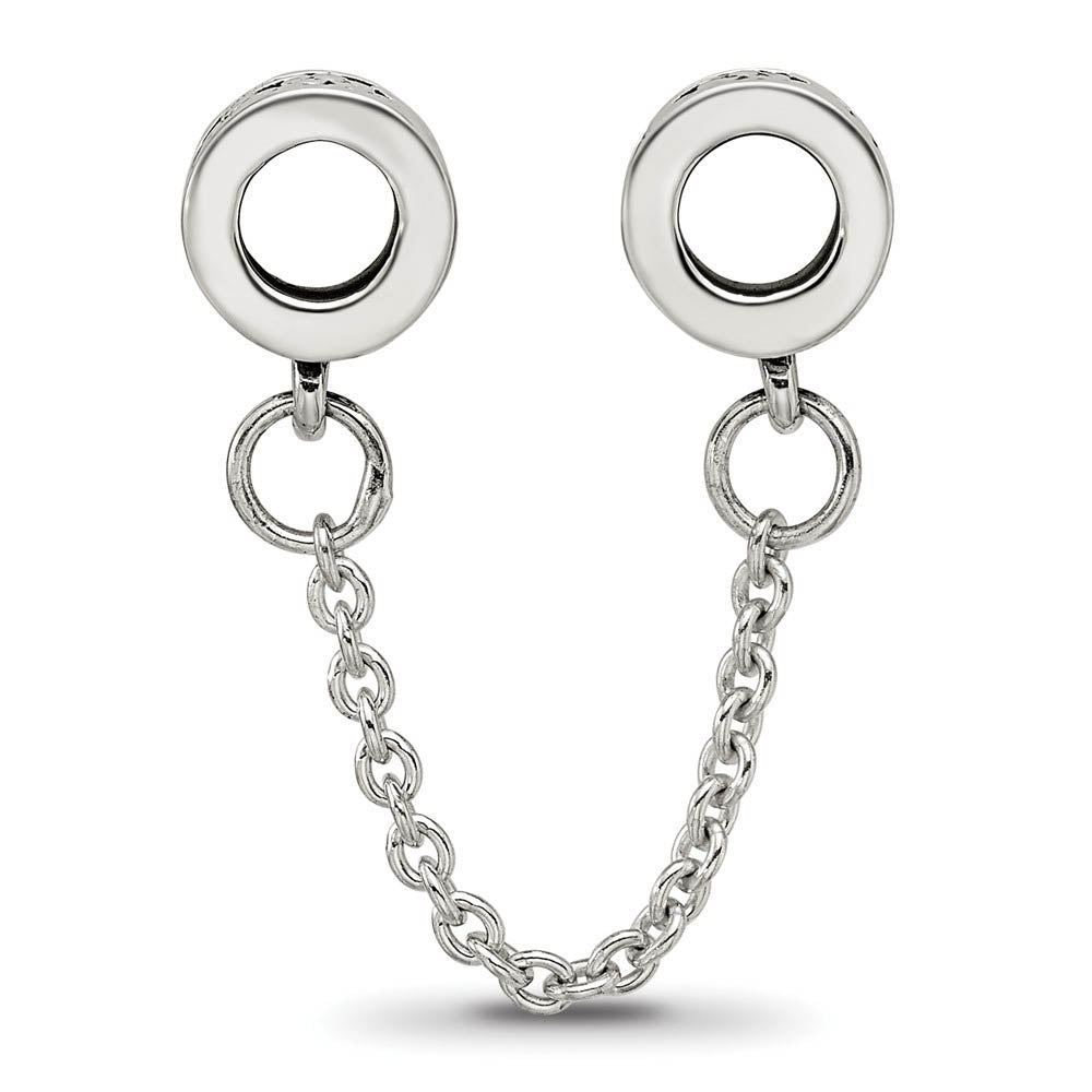 Alternate view of the Sterling Silver Security Chain with Flower Bead Charms by The Black Bow Jewelry Co.