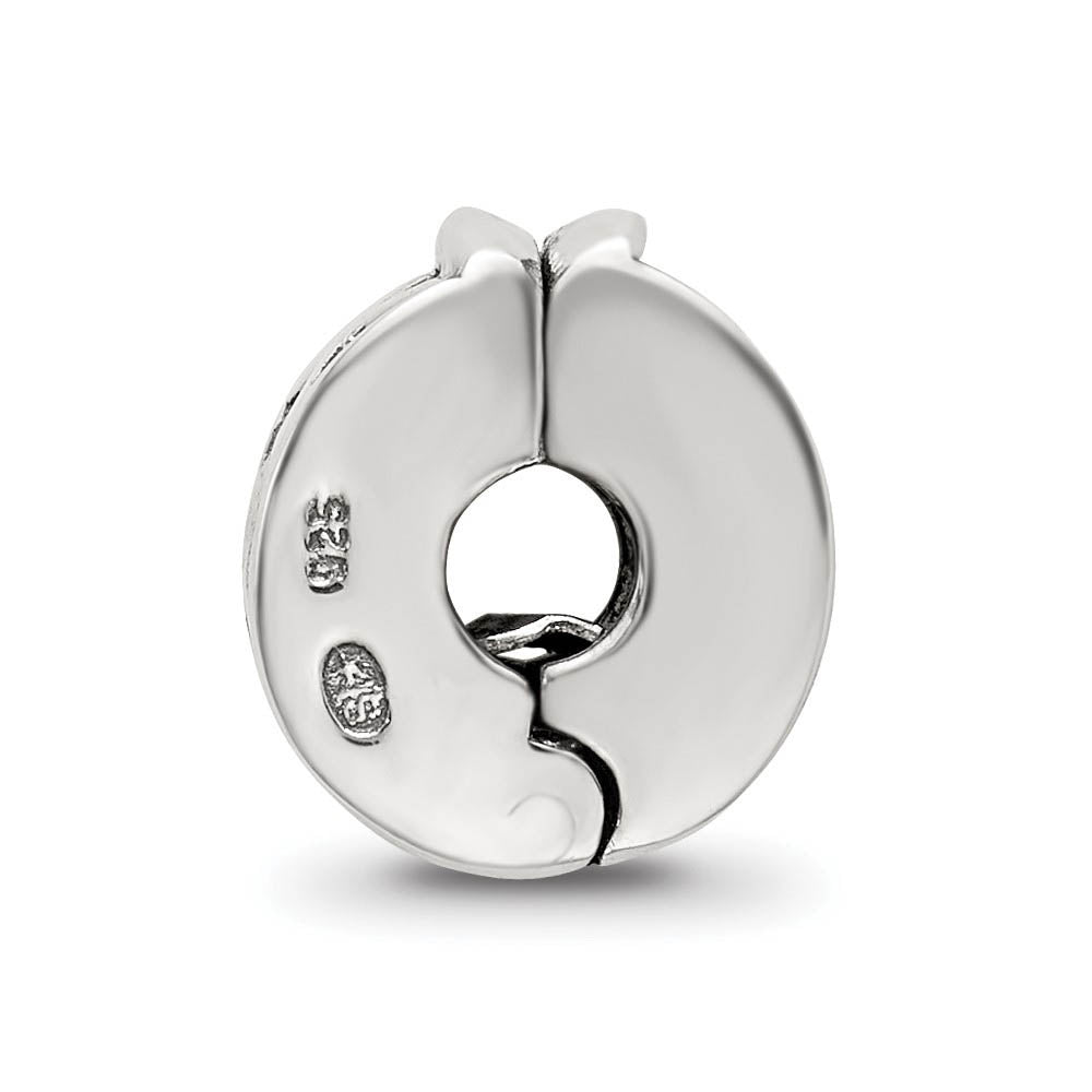 Alternate view of the Sterling Silver Hinged X Clip Bead Charm by The Black Bow Jewelry Co.