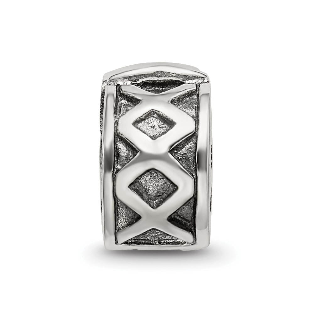 Alternate view of the Sterling Silver Hinged X Clip Bead Charm by The Black Bow Jewelry Co.