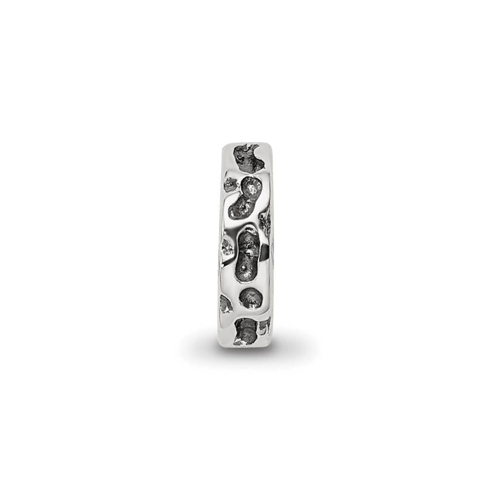 Alternate view of the Sterling Silver Pitted Spacer Bead Charm by The Black Bow Jewelry Co.