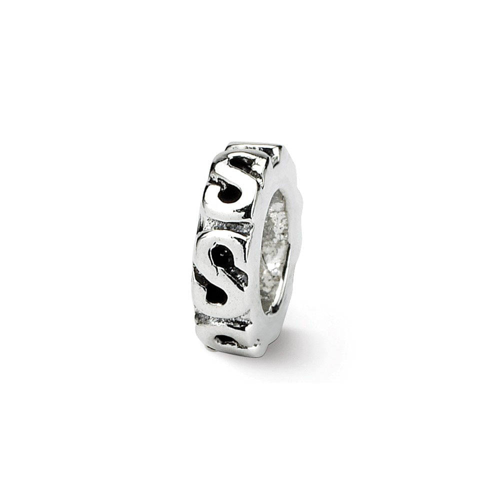 Sterling Silver Swirl Spacer Bead Charm, Item B8816 by The Black Bow Jewelry Co.