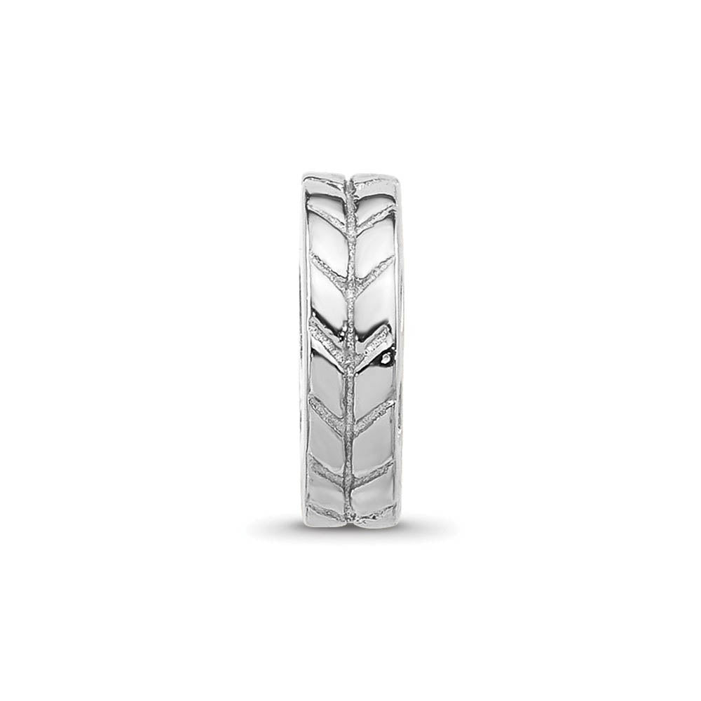 Alternate view of the Sterling Silver Grooved Spacer Bead Charm, 2 x 8mm by The Black Bow Jewelry Co.