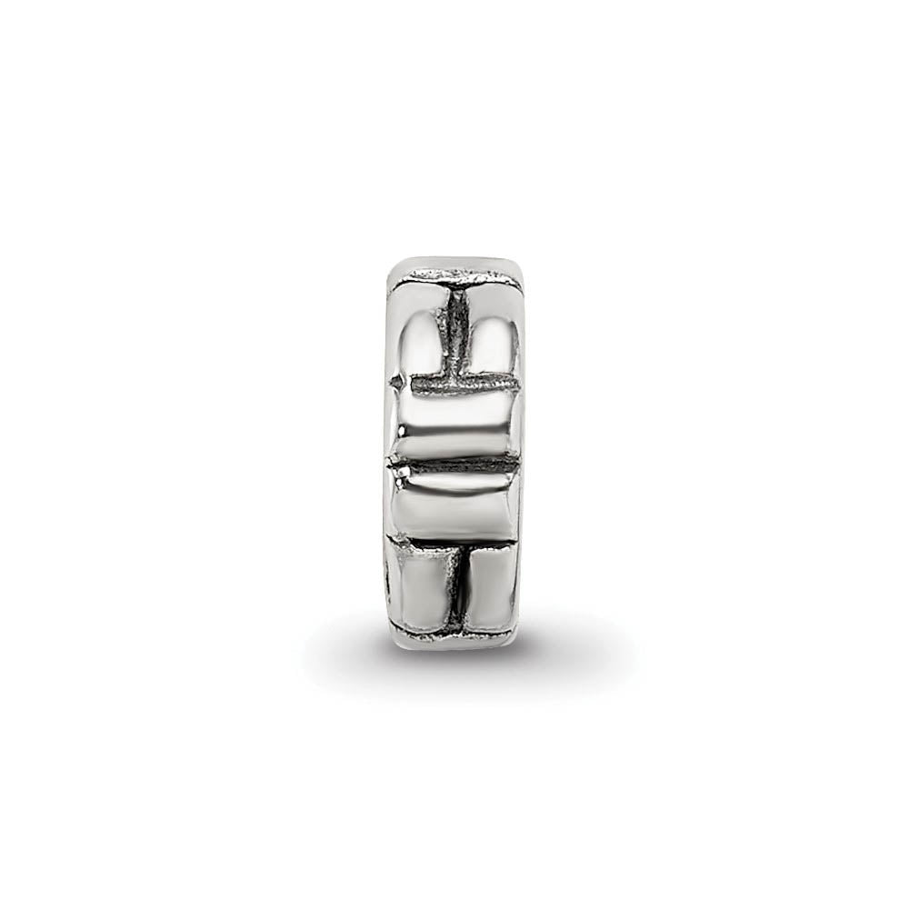 Alternate view of the Sterling Silver Notched Spacer Bead Charm by The Black Bow Jewelry Co.