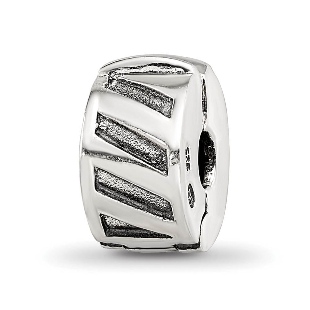 Alternate view of the Sterling Silver Hinged Heart Clip Bead Charm by The Black Bow Jewelry Co.