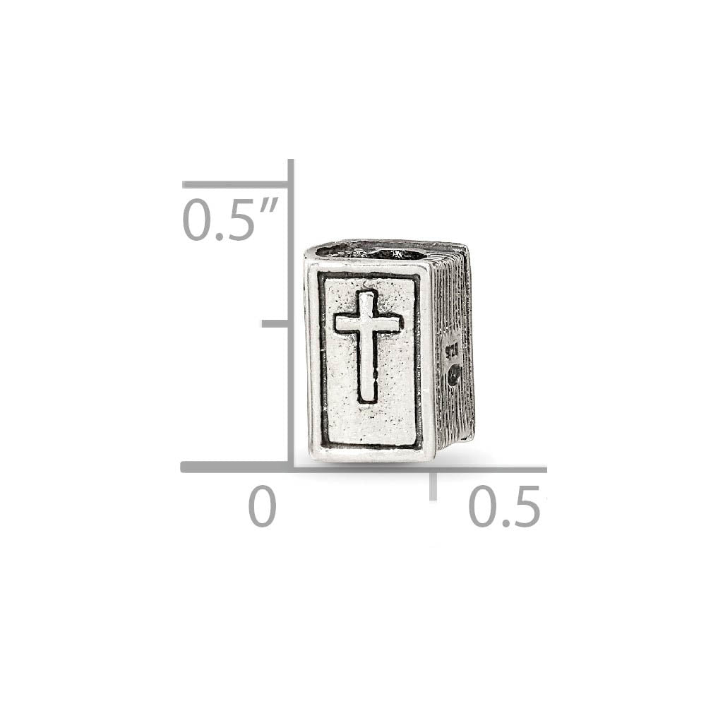 Alternate view of the Sterling Silver Bible Bead Charm by The Black Bow Jewelry Co.
