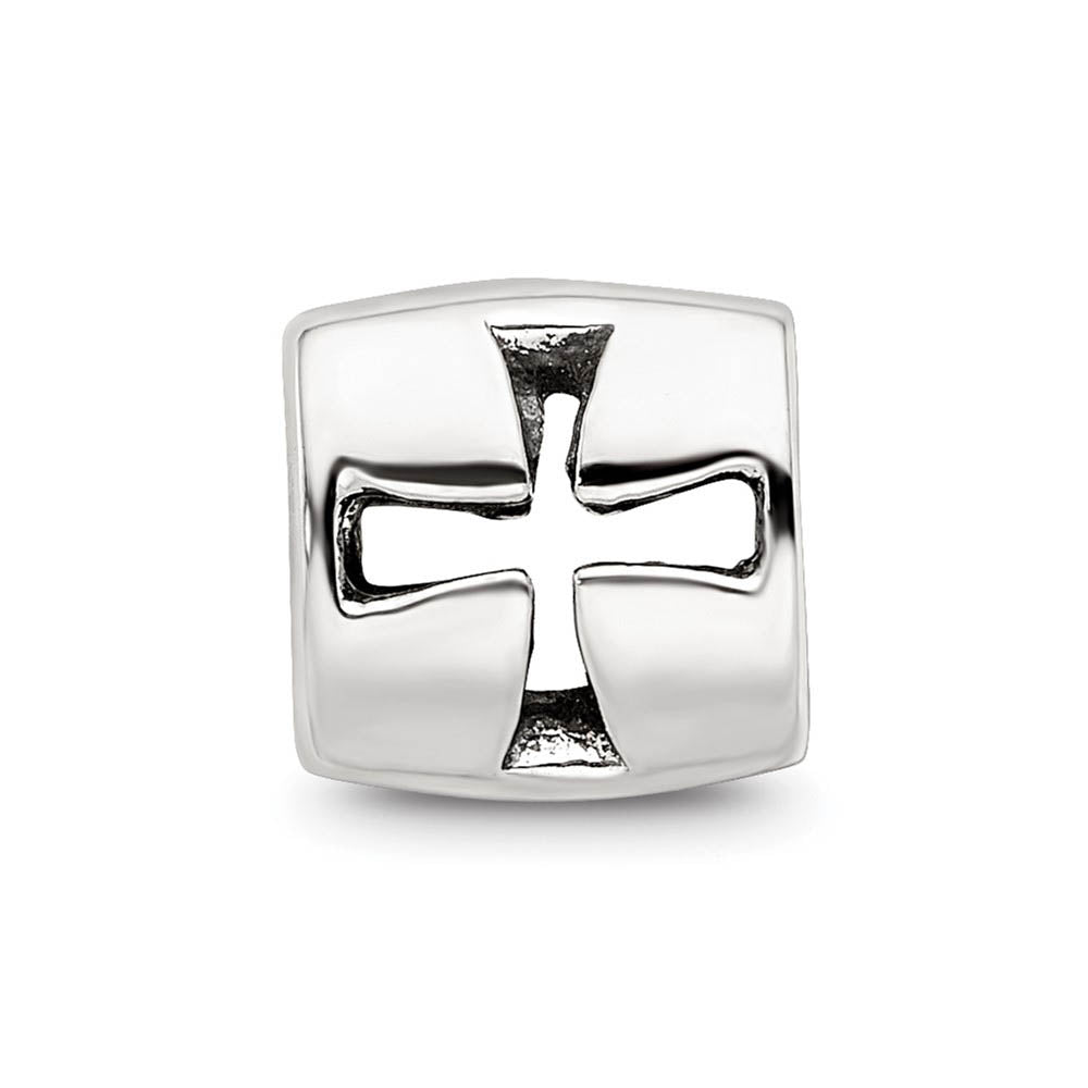 Alternate view of the Sterling Silver Maltese Cross Bead Charm by The Black Bow Jewelry Co.