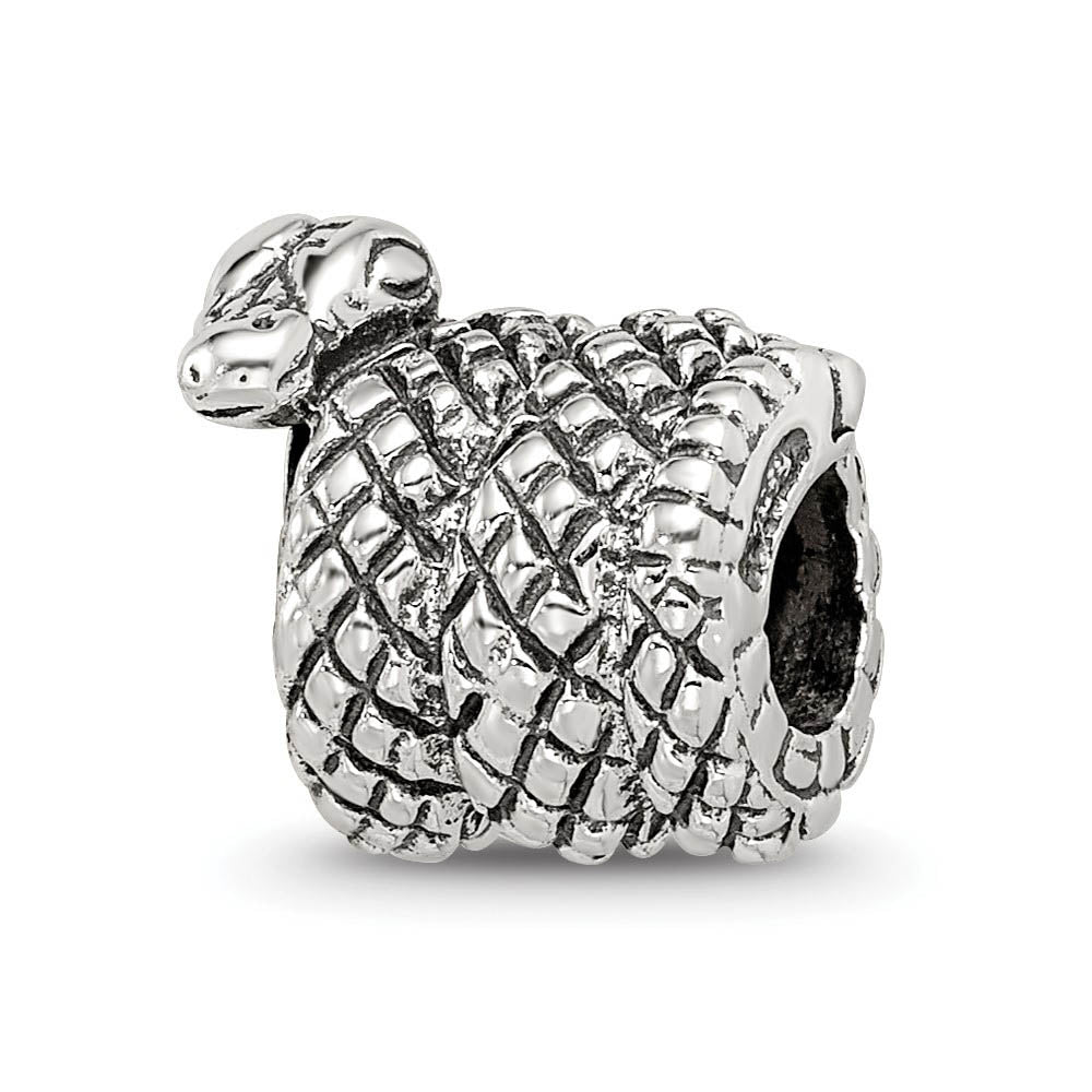 Sterling Silver Snake Bead Charm, Item B8846 by The Black Bow Jewelry Co.