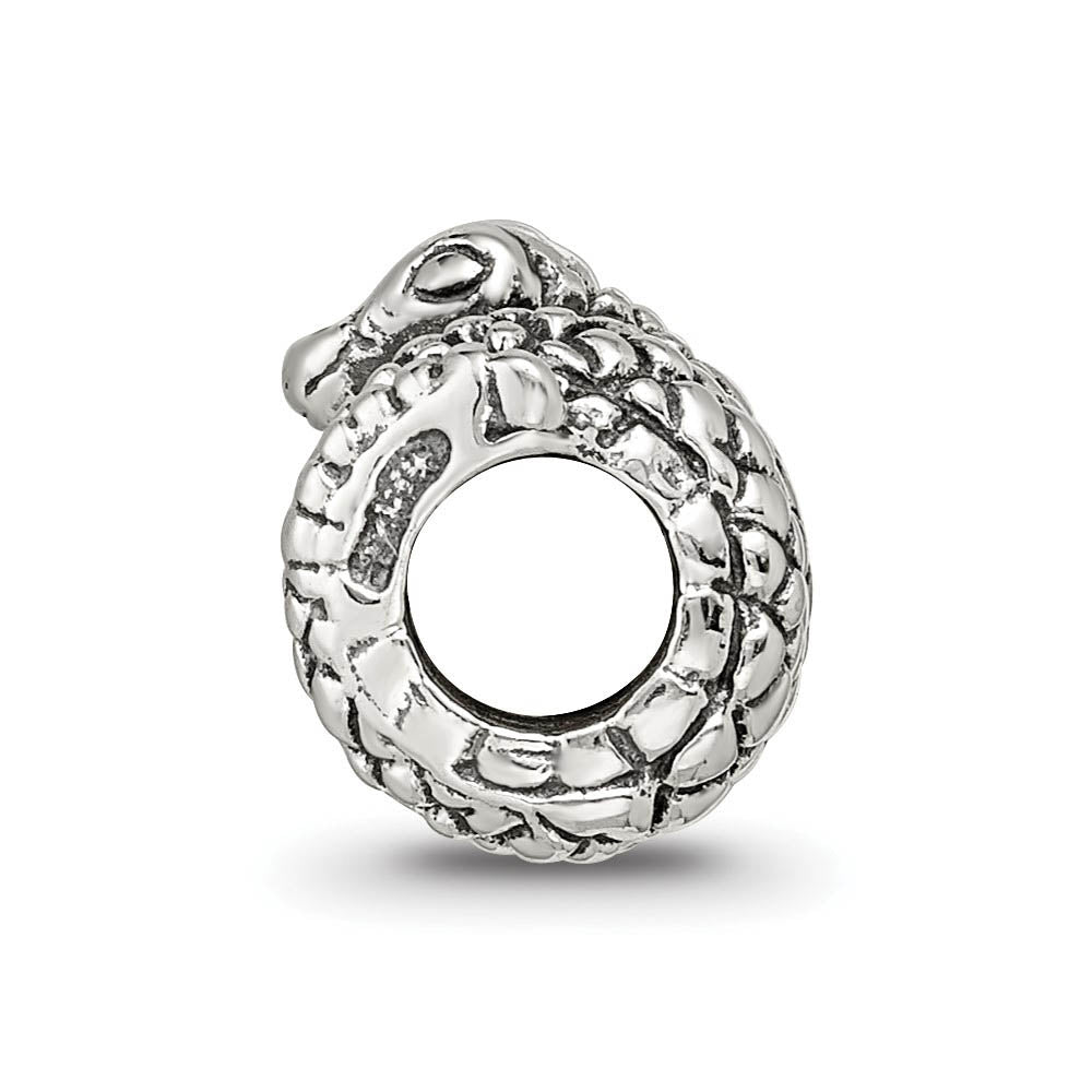 Alternate view of the Sterling Silver Snake Bead Charm by The Black Bow Jewelry Co.