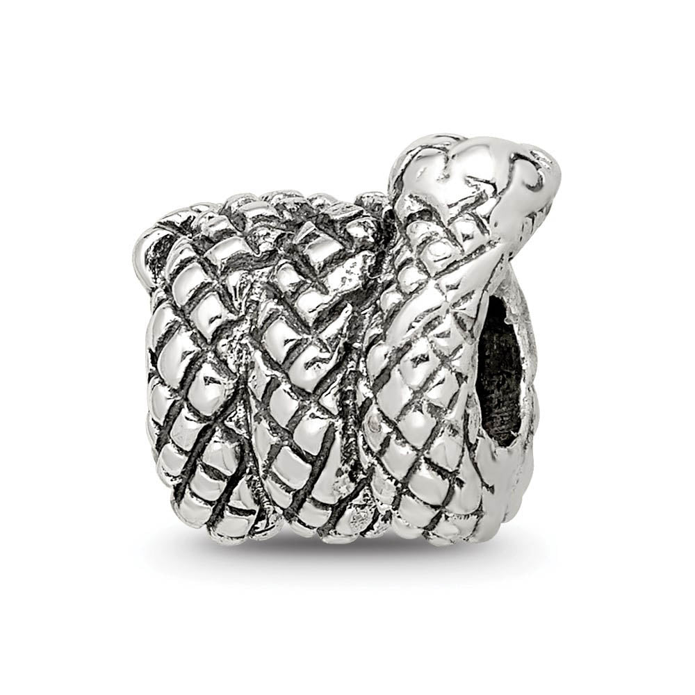 Alternate view of the Sterling Silver Snake Bead Charm by The Black Bow Jewelry Co.