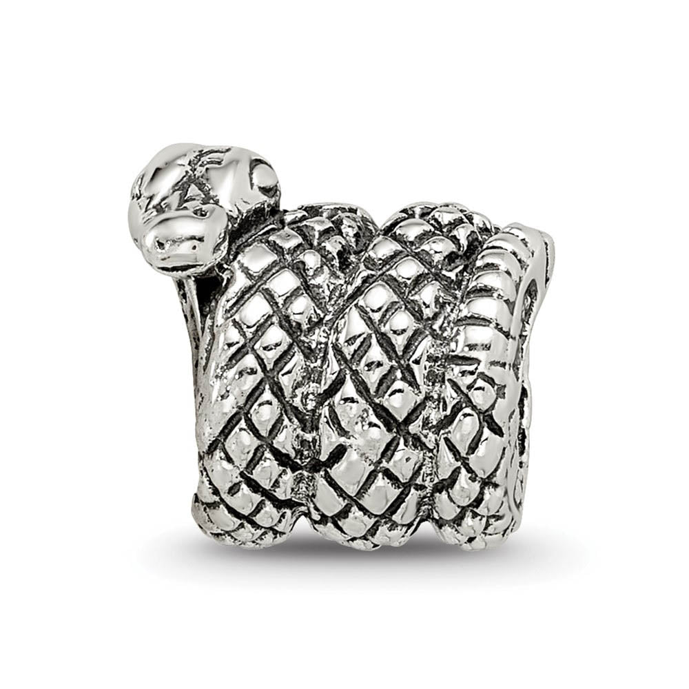 Alternate view of the Sterling Silver Snake Bead Charm by The Black Bow Jewelry Co.