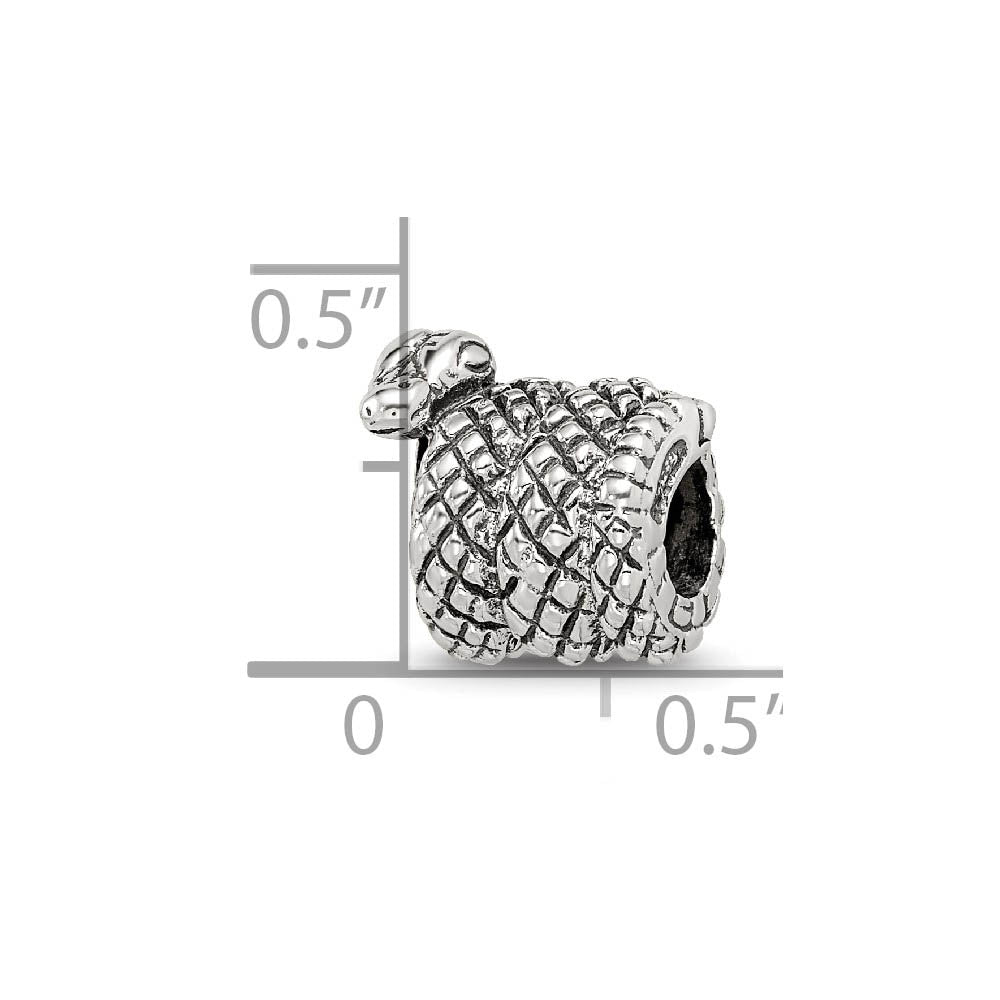 Alternate view of the Sterling Silver Snake Bead Charm by The Black Bow Jewelry Co.