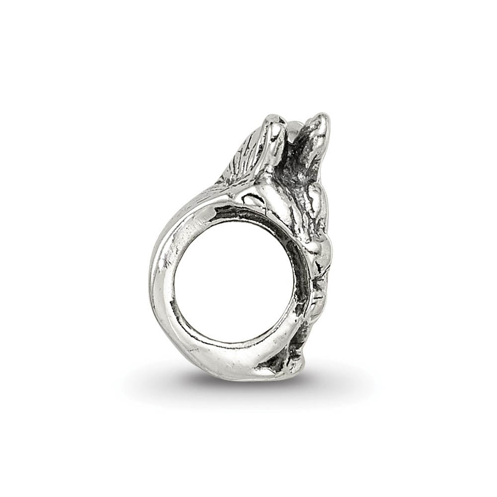 Alternate view of the Sterling Silver Squirrel Nibbling Bead Charm by The Black Bow Jewelry Co.