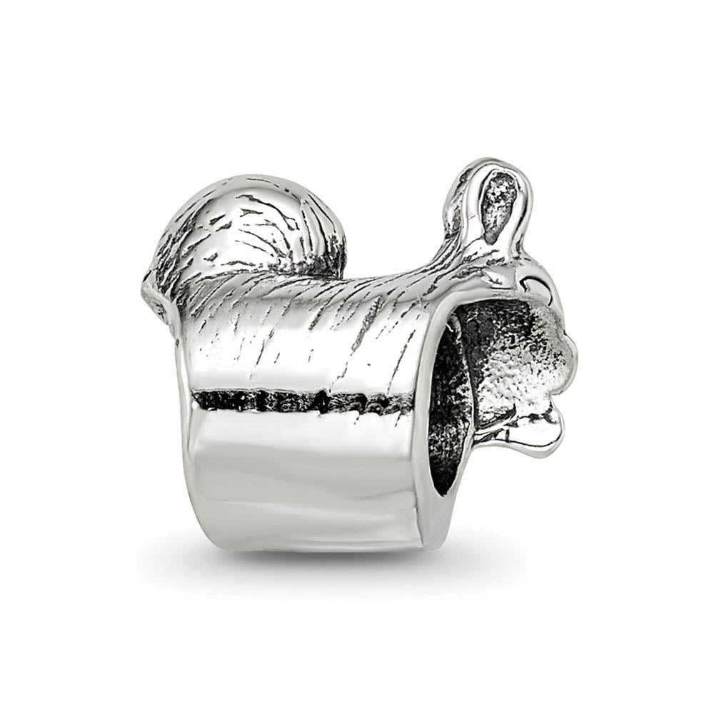 Alternate view of the Sterling Silver Squirrel Nibbling Bead Charm by The Black Bow Jewelry Co.
