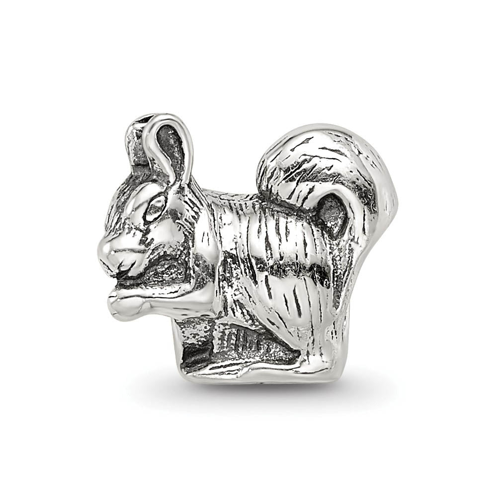 Alternate view of the Sterling Silver Squirrel Nibbling Bead Charm by The Black Bow Jewelry Co.