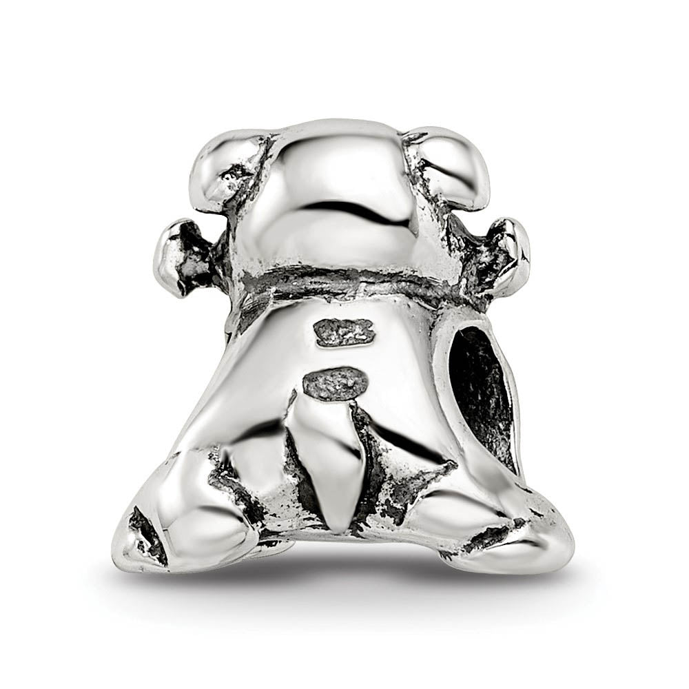 Alternate view of the Sterling Silver Dog with a Bone Bead Charm by The Black Bow Jewelry Co.