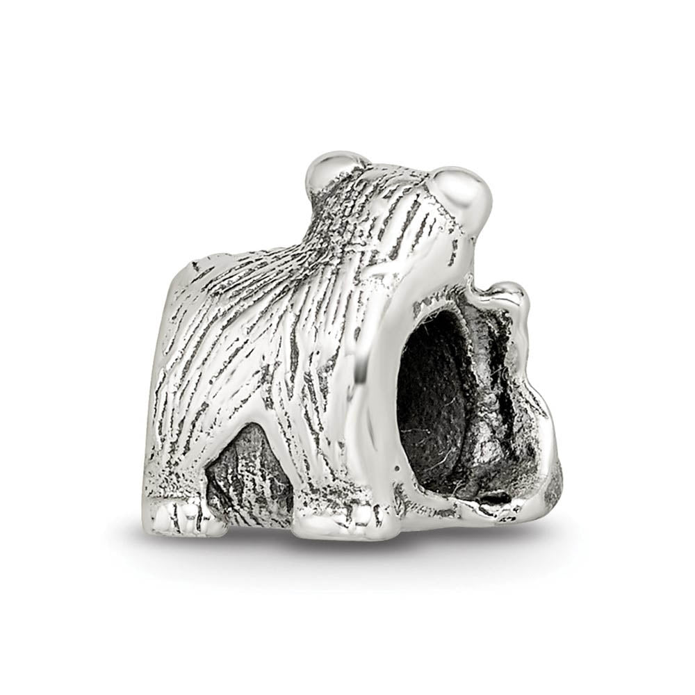 Alternate view of the Sterling Silver Mama and Baby Bear Bead Charm by The Black Bow Jewelry Co.