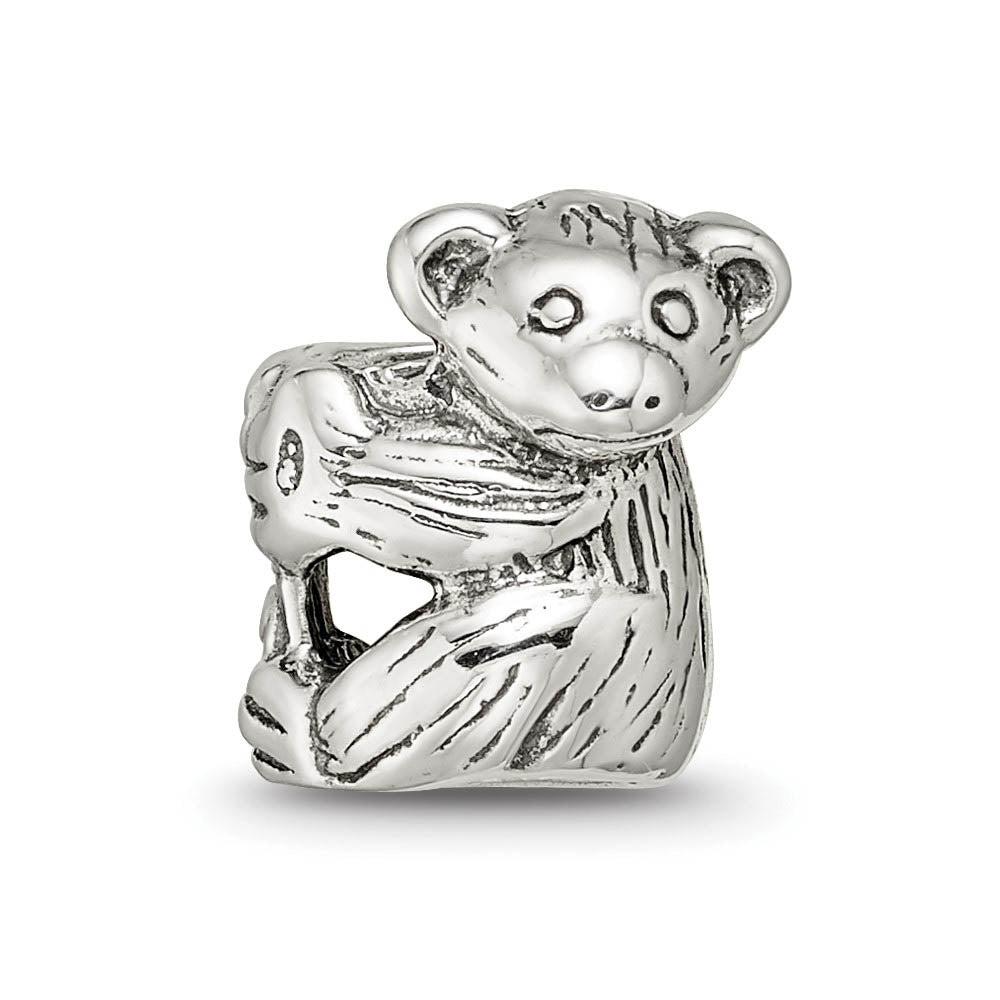 Alternate view of the Sterling Silver Baby Bear Bead Charm by The Black Bow Jewelry Co.