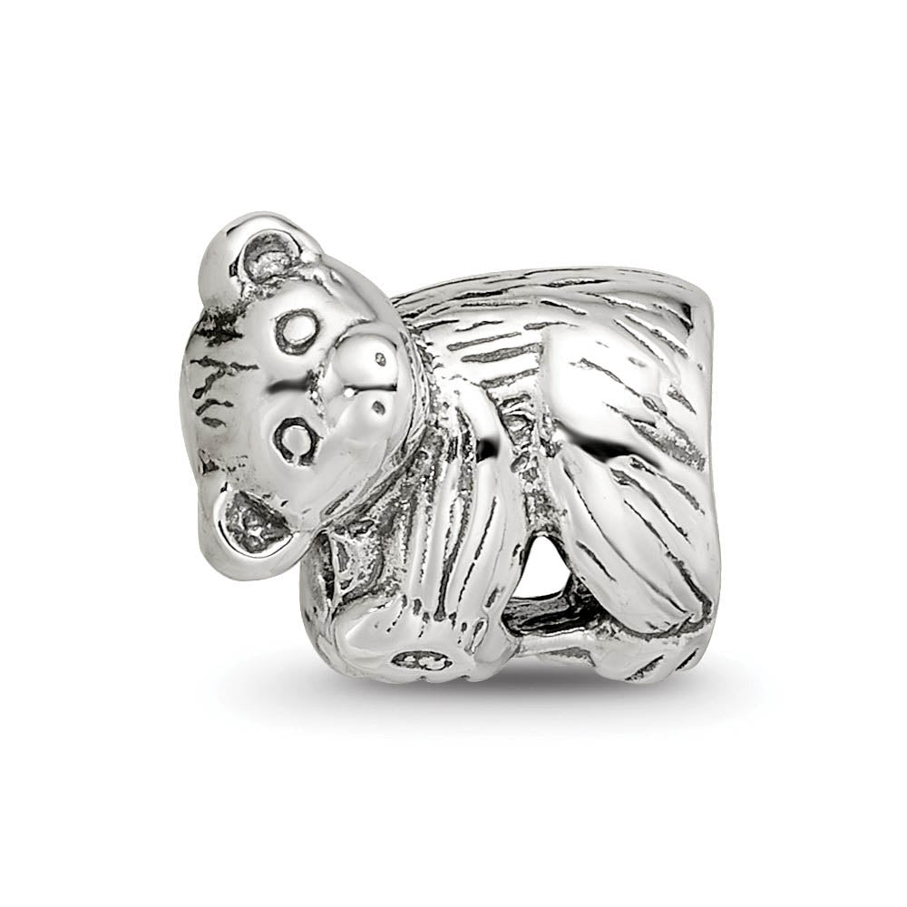 Alternate view of the Sterling Silver Baby Bear Bead Charm by The Black Bow Jewelry Co.