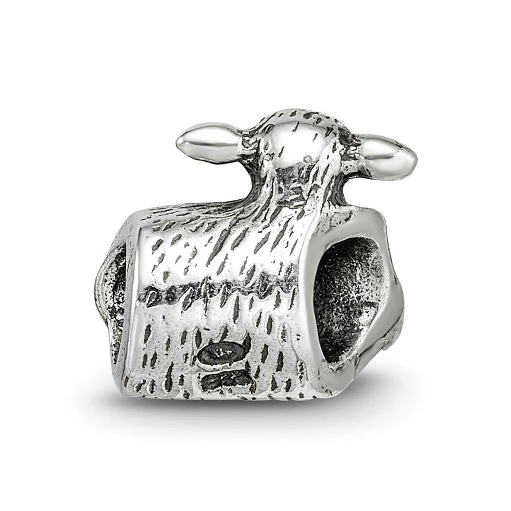 Alternate view of the Sterling Silver Lamb Bead Charm by The Black Bow Jewelry Co.