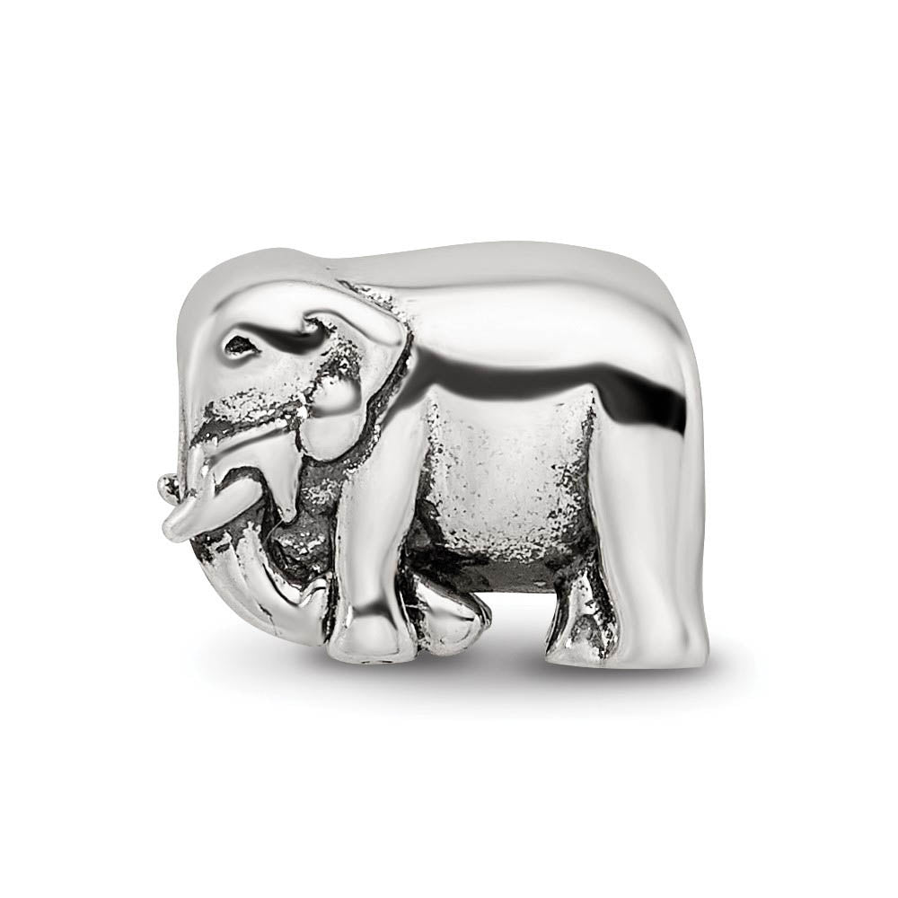 Alternate view of the Sterling Silver Walking Elephant Bead Charm by The Black Bow Jewelry Co.