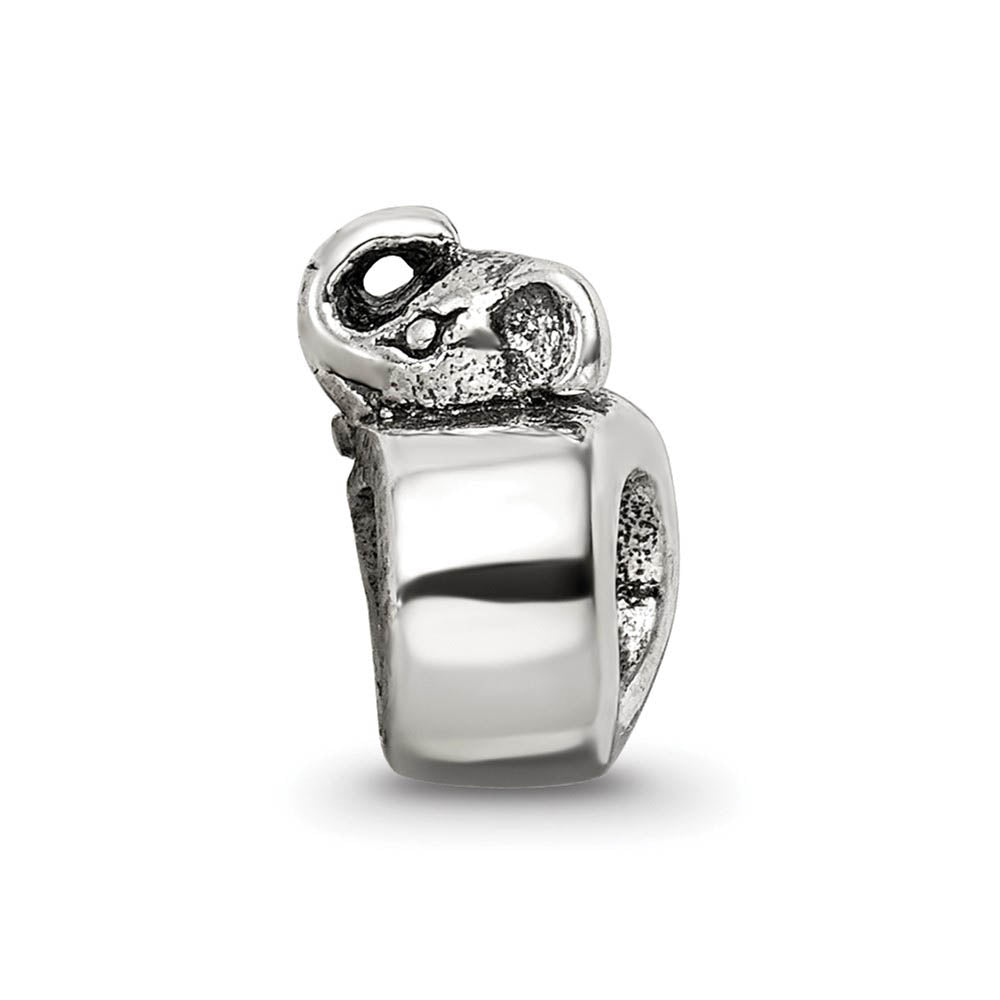 Alternate view of the Sterling Silver Sitting Elephant Bead Charm by The Black Bow Jewelry Co.