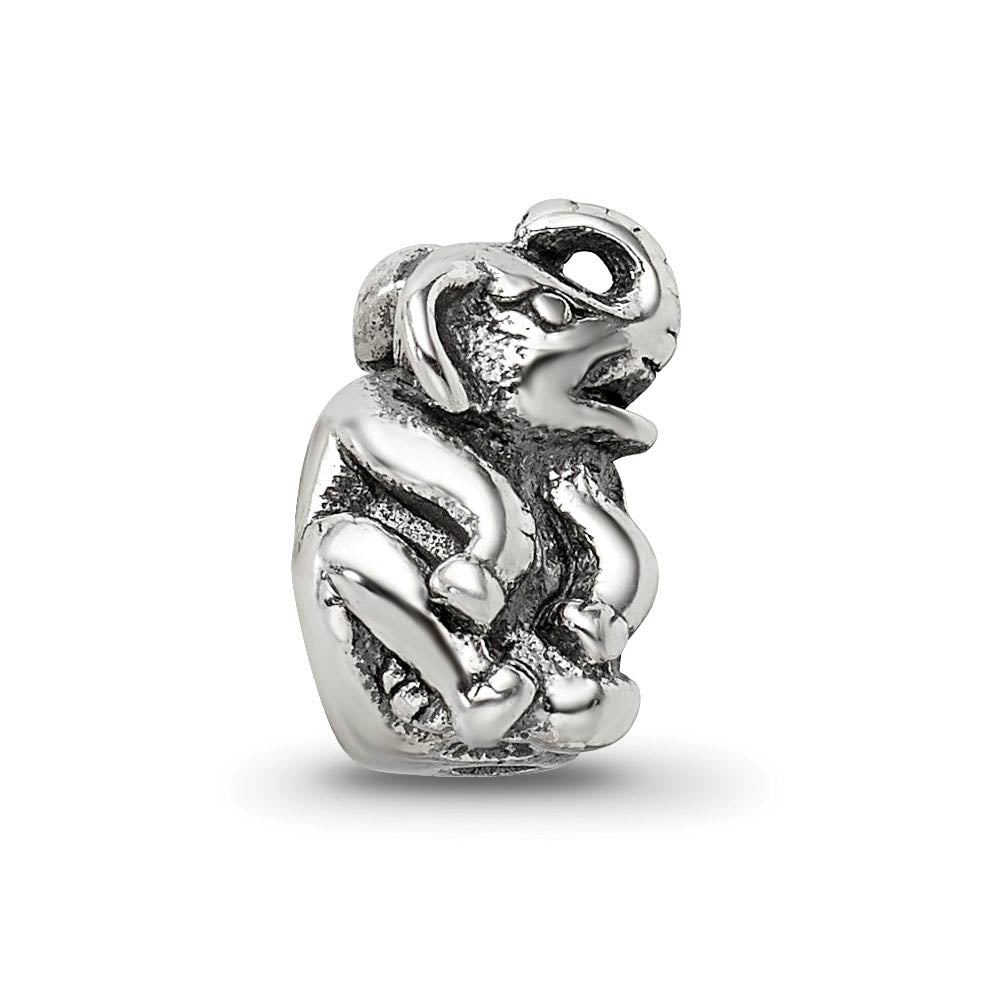 Alternate view of the Sterling Silver Sitting Elephant Bead Charm by The Black Bow Jewelry Co.