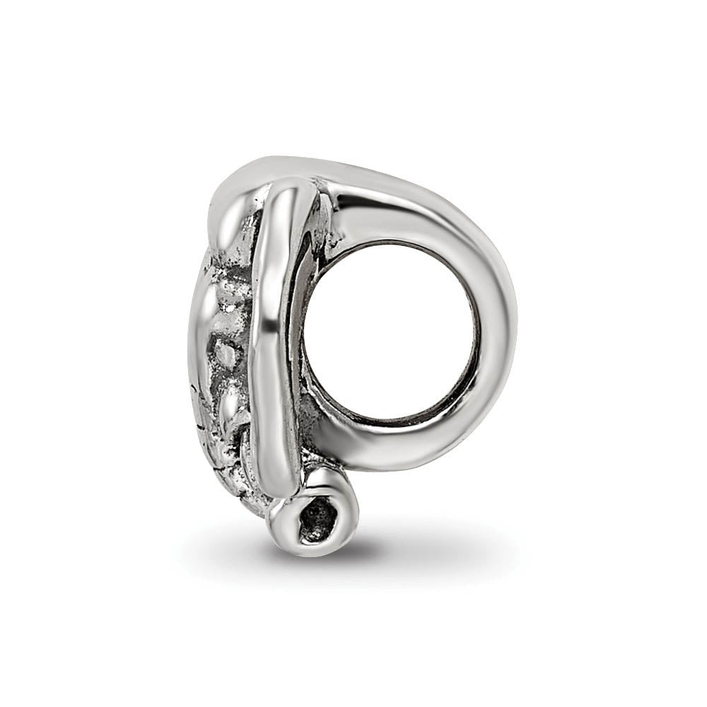 Alternate view of the Sterling Silver Elephant Head Bead Charm by The Black Bow Jewelry Co.