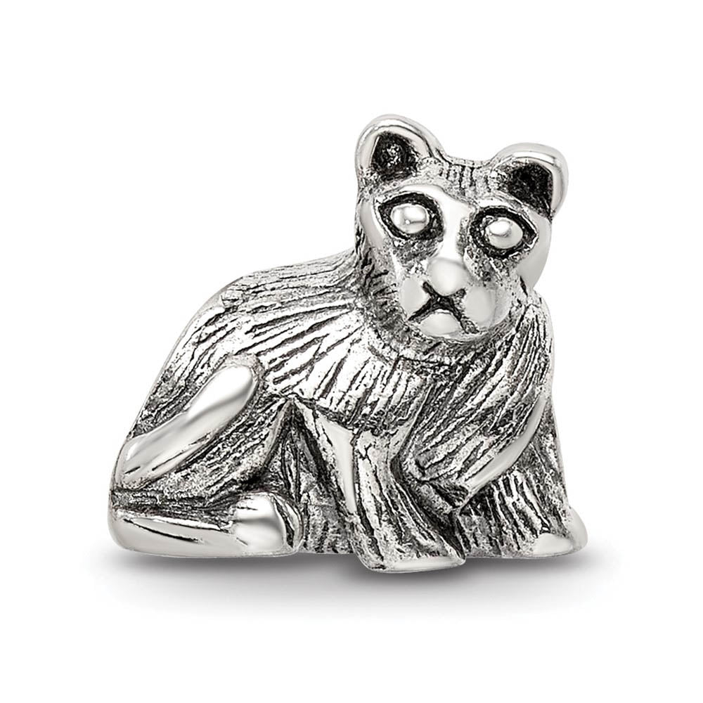 Alternate view of the Sterling Silver Cat Ready to Pounce Bead Charm by The Black Bow Jewelry Co.