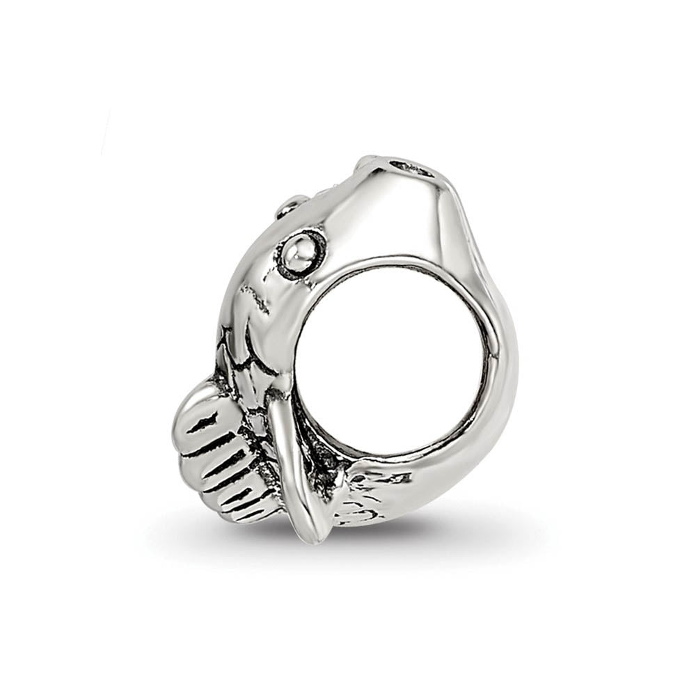 Alternate view of the Sterling Silver Swimming Fish Bead Charm by The Black Bow Jewelry Co.