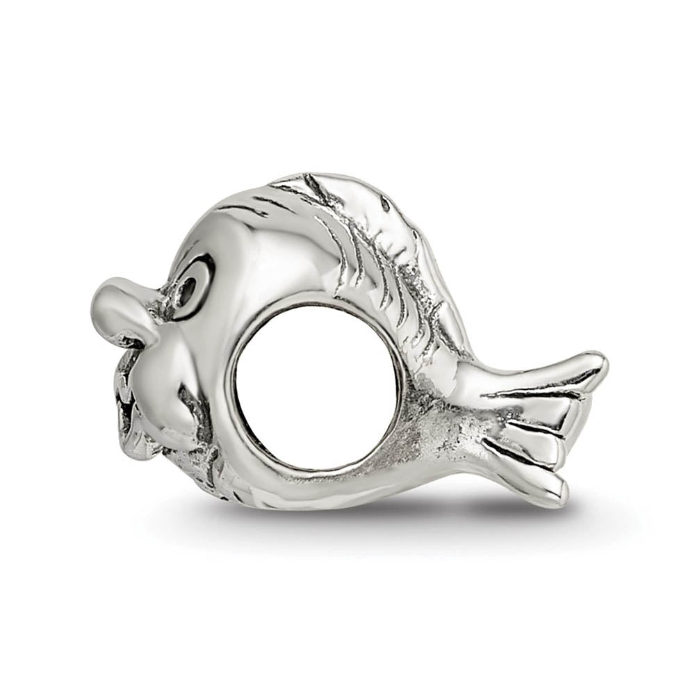 Alternate view of the Sterling Silver Animated Fish Bead Charm by The Black Bow Jewelry Co.