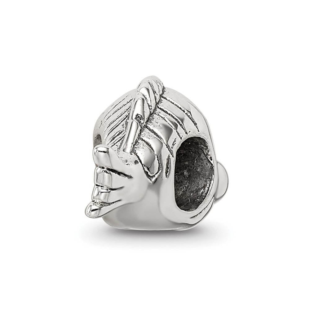 Alternate view of the Sterling Silver Animated Fish Bead Charm by The Black Bow Jewelry Co.