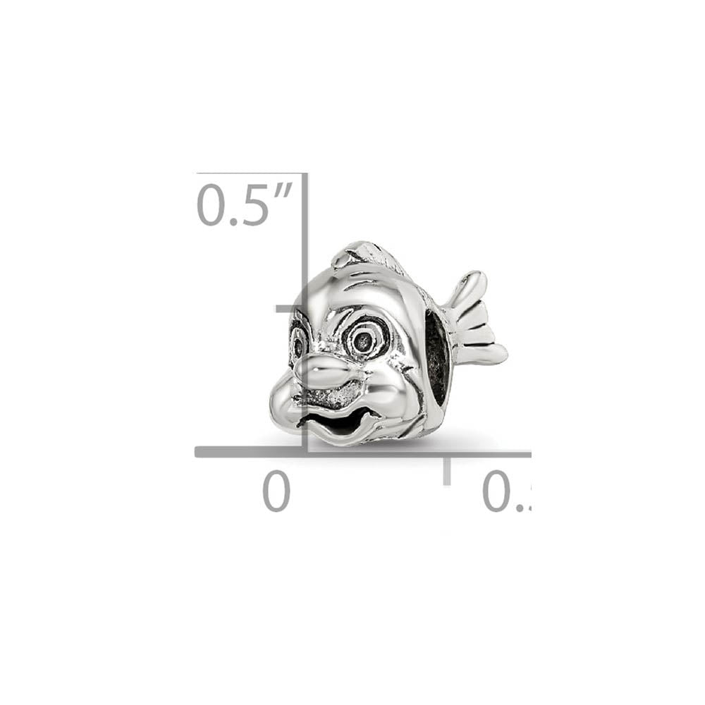 Alternate view of the Sterling Silver Animated Fish Bead Charm by The Black Bow Jewelry Co.