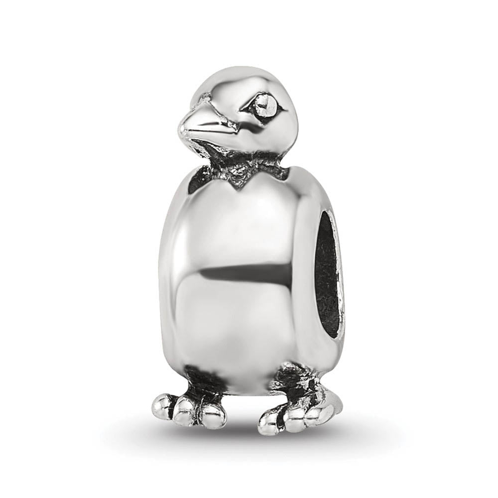 Sterling Silver Hatching Baby Bird Bead Charm, Item B8880 by The Black Bow Jewelry Co.