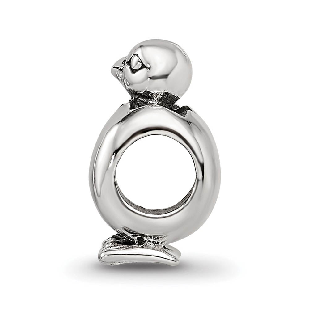 Alternate view of the Sterling Silver Hatching Baby Bird Bead Charm by The Black Bow Jewelry Co.