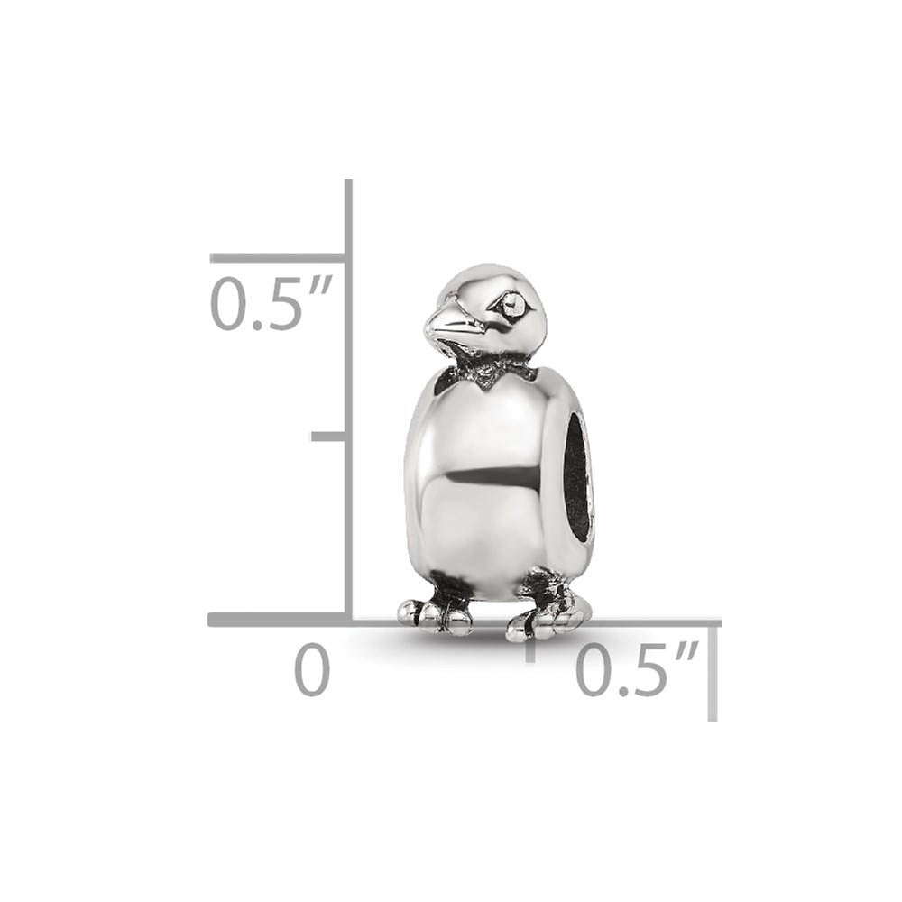 Alternate view of the Sterling Silver Hatching Baby Bird Bead Charm by The Black Bow Jewelry Co.