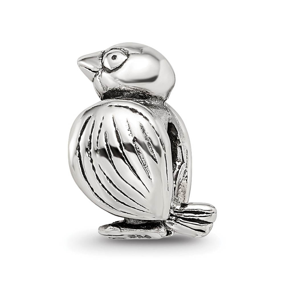 Alternate view of the Sterling Silver Bird Bead Charm by The Black Bow Jewelry Co.