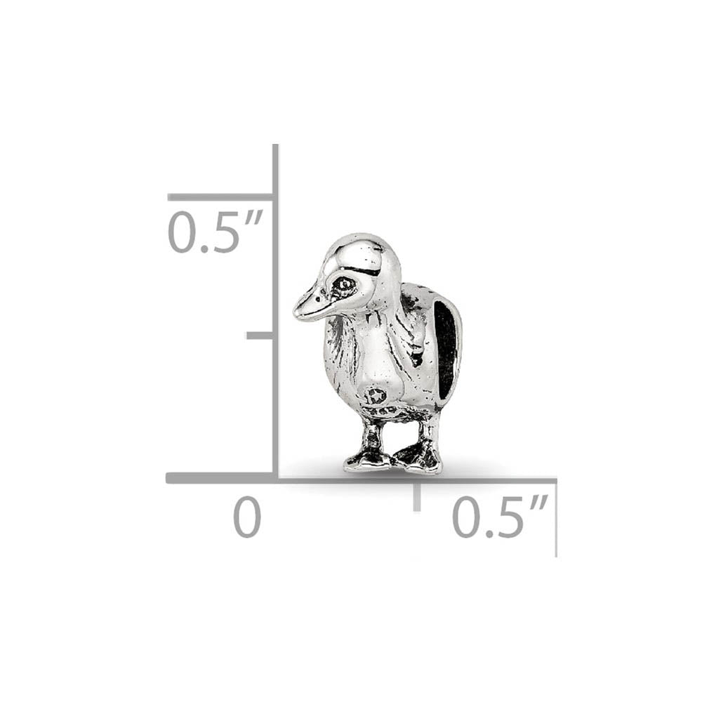 Alternate view of the Sterling Silver Standing Duck Bead Charm by The Black Bow Jewelry Co.