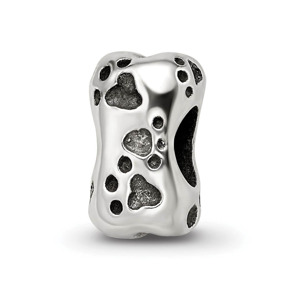 Sterling Silver Dog Bone Bead Charm, Item B8894 by The Black Bow Jewelry Co.