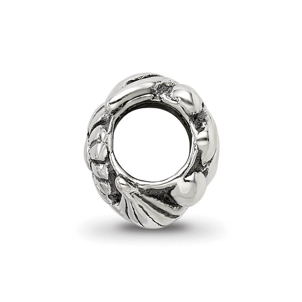 Alternate view of the Sterling Silver Sea Shell Bead Charm by The Black Bow Jewelry Co.